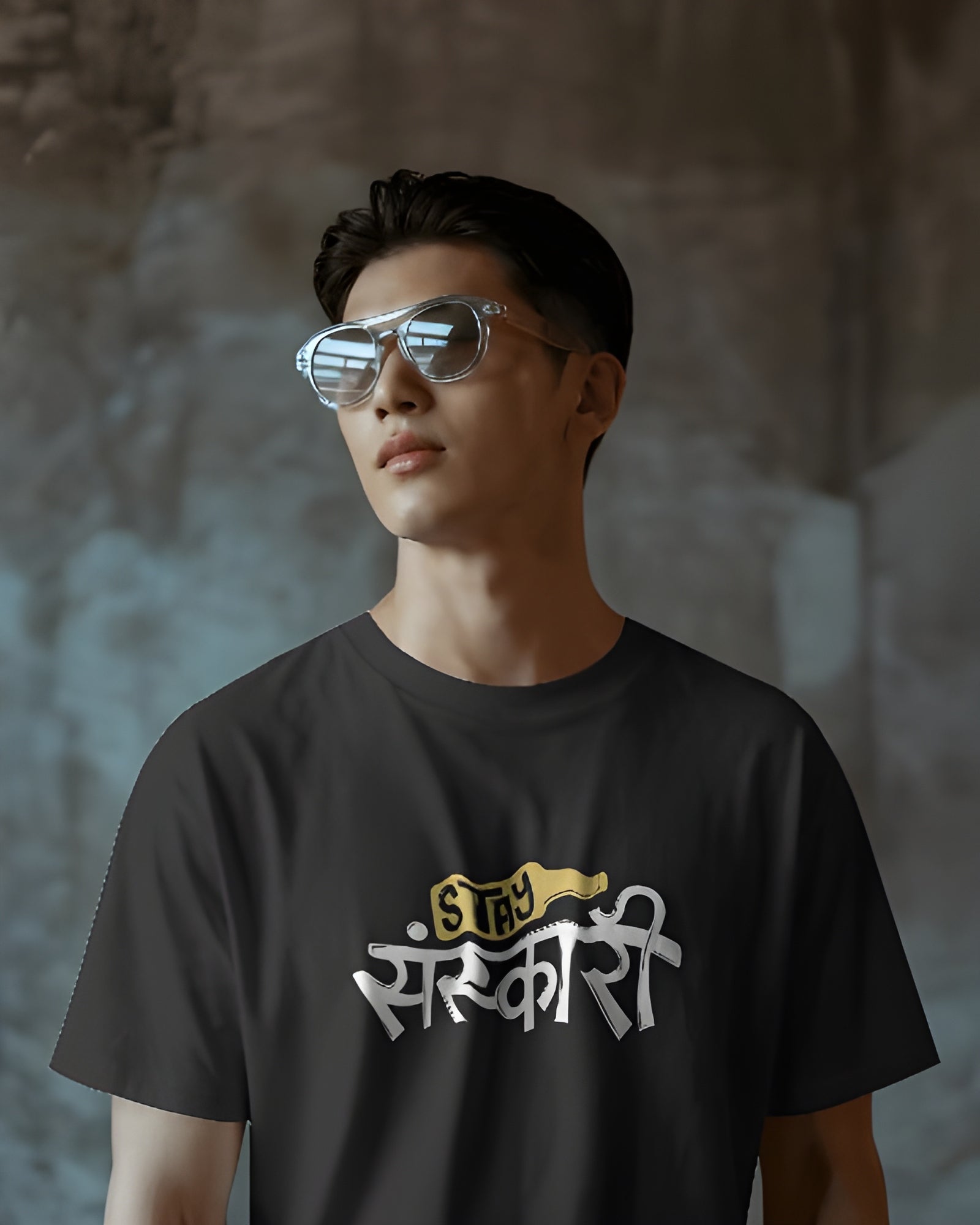 Printed T-shirt unisex | Stay Sanskari Tee|