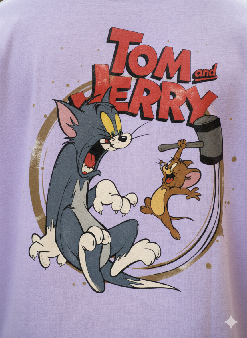 Classic Tom & Jerry Oversized  Tshirt Drop Shoulder